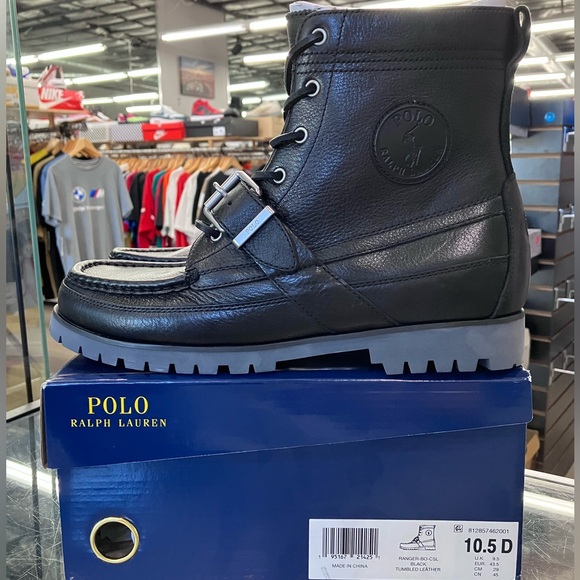 Polo Ralph Lauren Country Tumbled Leather Ranger Boots Size 10.5 - Picture 3 of 9